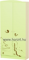 Sziluett Meserét Flóra teleajtós, 3 polcos szekrény - zöld