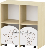 Sziluett Vízivilág szekrény, gurulós tárolókkal - fehér