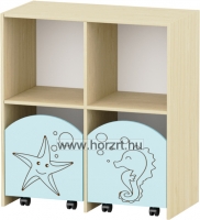 Sziluett Vízivilág szekrény, gurulós tárolókkal - pasztellkék