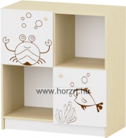 Marci sarokelem, 75x75x86 cm, juhar-kék