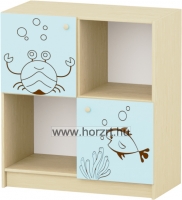 Sziluett Vízivilág 4 fakkos, 2 ajtós szekrény - pasztellkék-juhar