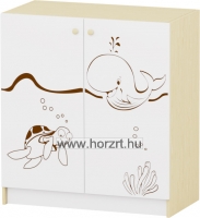 Sziluett Vízivilág teliajtós, 2 polcos szekrény - fehér