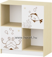 Sziluett Vízivilág 4 fakkos, 2 ajtós szekrény - fehér