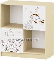 Sziluett Vízivilág 4 fakkos, 2 ajtós szekrény - fehér-juhar