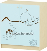 Marci polcos, nyitott kisszekrény, juhar-piros