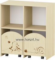 Sziluett Meserét szekrény, gurulós tárolókkal - juhar