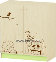 Sziluett Meserét teliajtós, 2 polcos szekrény - juhar-zöld