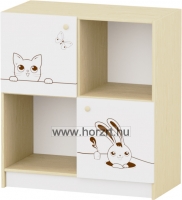 Sziluett Meserét 4 fakkos, 2 ajtós szekrény - fehér