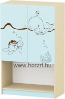 Sziluett Vízivilág 4 fakkos, 2 ajtós szekrény - pasztellkék