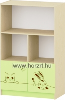 Sziluett Meserét 4 fakkos, polcos, alul teliajtós szekrény - zöld