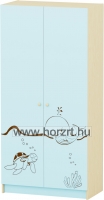 Sziluett Vízivilág teleajtós, 3 polcos szekrény - pasztellkék