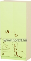 Sziluett Meserét teleajtós, 3 polcos szekrény - zöld