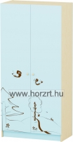 Sziluett Meserét teleajtós, 3 polcos szekrény - pasztellkék