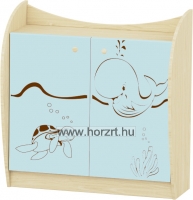 Flóra alacsony szekrény II. 8 fiókos, juhar-narancs