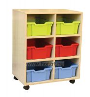 Flóra magas gyermeköltöző 4 személyes - 2 fakkos - 4 ajtós -rácsos cipőtartóval