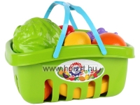 Műanyag kosár gyümölcsökkel