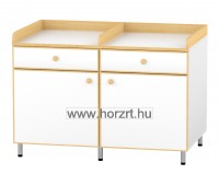 Pelenkázószekrény II. - dupla CIBO 120x70x85+8 cm, 2 fiókos, 2 ajtós, szivacs nélkül