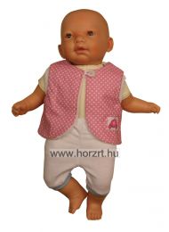 Babaruha - Bélelt mellény, lányos, 37-50 cm-es babákra