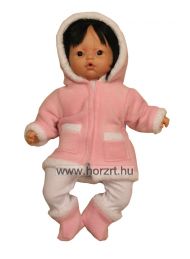 Babaruha - Szőrmés kabát csizmával, lányos, 37-50 cm-es babákra