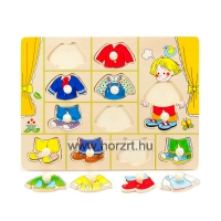 Fogantyús lap öltöztető, fiú 12 hó+