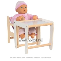 Etetőszék és kisasztal babázáshoz - pöttyös