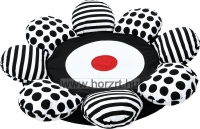 Puhasarok - Fekete-fehér virág, padlópárna 6 hó+