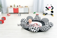 Puhasarok - Fekete-fehér virág, padlópárna 6 hó+