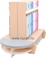 Bambi gyereköltözőszekrény - 3 személyes - fehér díszítéssel