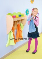 Törölköző- és fogmosópohár tartó, 5 fakkos - jeltartóval - zöld