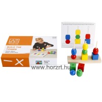 Geometriai toronyépítő, feladatkártyákkal