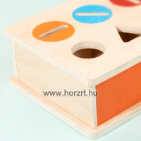 Fa szortírozó doboz, szín- és formaválogató