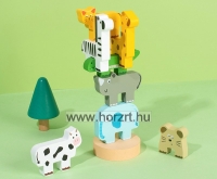 Egyensúlyozó állatok-toronyépítő