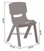 Happy Színes Szék - 34 cm - sárga