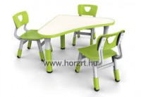 Happy Íves háromszög asztal, állítható magasságú - piros