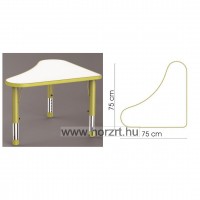 Happy Íves háromszög asztal, állítható magasságú - piros