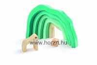 Hape Jegesmedve piramis - Montessori építő 24 hó+