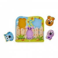 Hape Fogantyús puzzle - bébi állatok - 12 hó+
