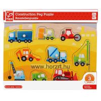 Hape Fogantyús Puzzle - Munkagépek - 24 hó+