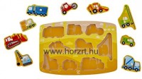 Hape Fogantyús Puzzle - Munkagépek - 24 hó+