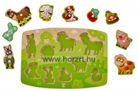 Hape Fogantyús Puzzle - Háziállatok - 24 hó+