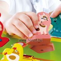 Hape Hangoskodó állatok- formaillesztő puzzle - 12 hó+