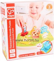 Hape Hangoskodó állatok- formaillesztő puzzle - 12 hó+