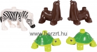 Junior építőkocka kiegészítő készlet - állatok és kerítéselemek, 100 darabos 24 hó+