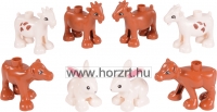 Junior építőkocka kiegészítő készlet - állatok és kerítéselemek, 100 darabos 24 hó+