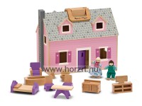 Szétnyitható - hordozható fa babaház