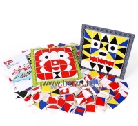 Mozaik építő alaplappal ötletfüzettel - vizuális készségfejlesztő <br> 208 db-os készlet<br>DUBIE