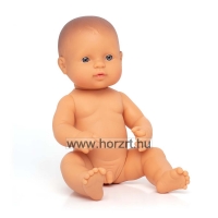 Európai baba - fiú, kopasz, fürdethető, 33 cm 10 hó+