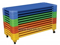 Bölcsődei Fektetőágy, világospiros - 120x52x12 cm