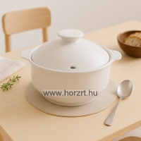 Levesestál + fedő, 3L, fehér, porcelán