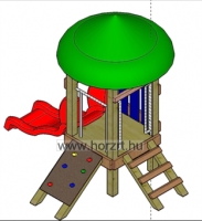 Bölcsődei csúszdás játszóvár - létrás, mászófalas